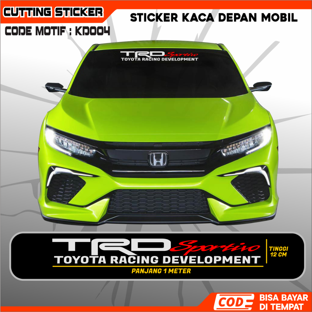 STICKER KACA DEPAN MOBIL TRD STICKER TRD SPORTY STICKER MOBIL SEMUA MERK