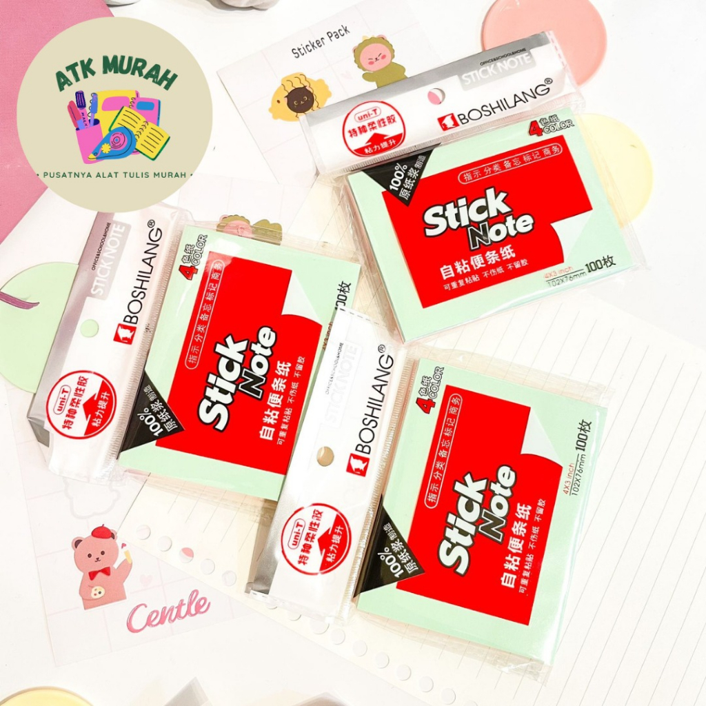 

Sticky note colorful 100 lembar boshilang ukuran 10 x 7.5 cm warna warni stiker tempel termurah alat tulis kantor COD