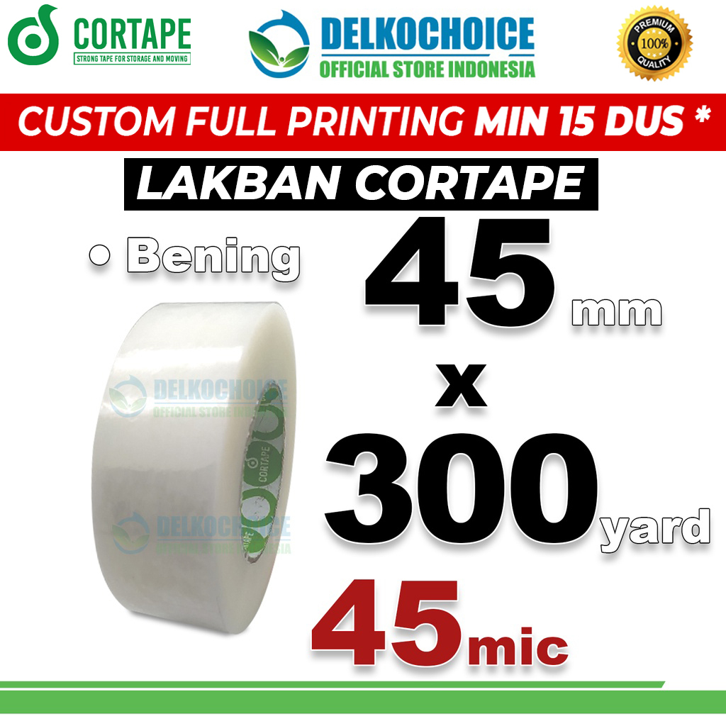 

Lakban 45mm x 300yard CORTAPE BENING Plakban Isolasi OPP Tape / SATUAN
