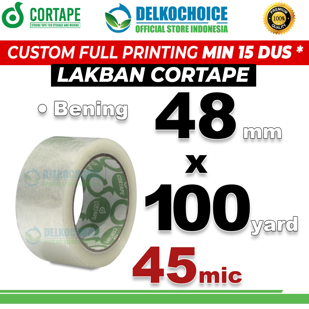

Lakban 48mm x 100yard CORTAPE BENING Plakban Isolasi OPP Tape / SATUAN