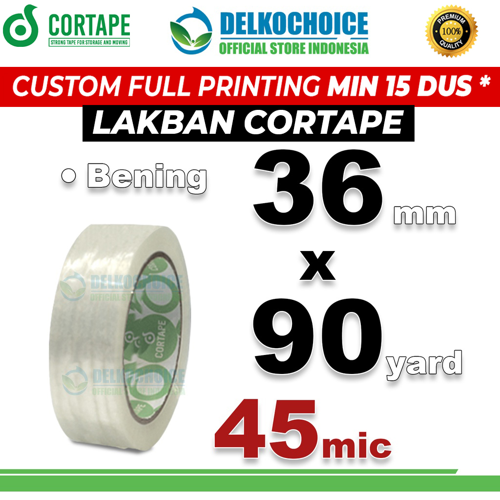 

Lakban 36mm x 90yard CORTAPE BENING Plakban Isolasi OPP Tape / SATUAN