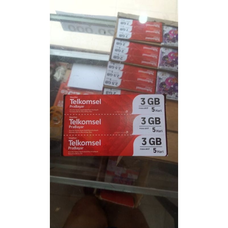 VOUCHER TELKOMSEL 3 GB 5 HARI Zona 2*