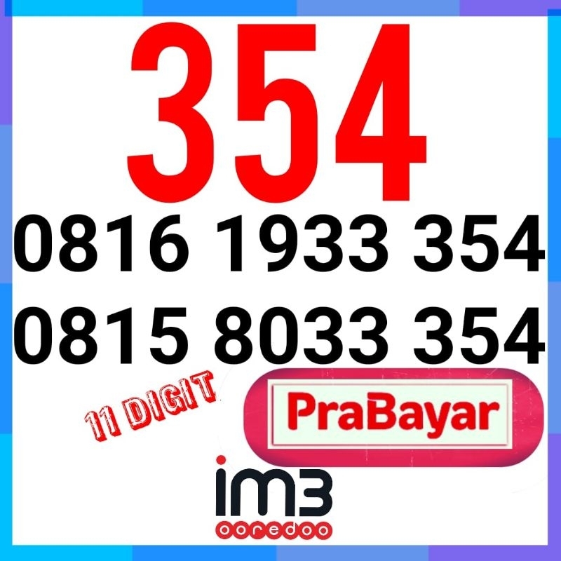 NOMOR CANTIK 11 DIGIT 354 ESA EKOR 354 DARI INDOSAT