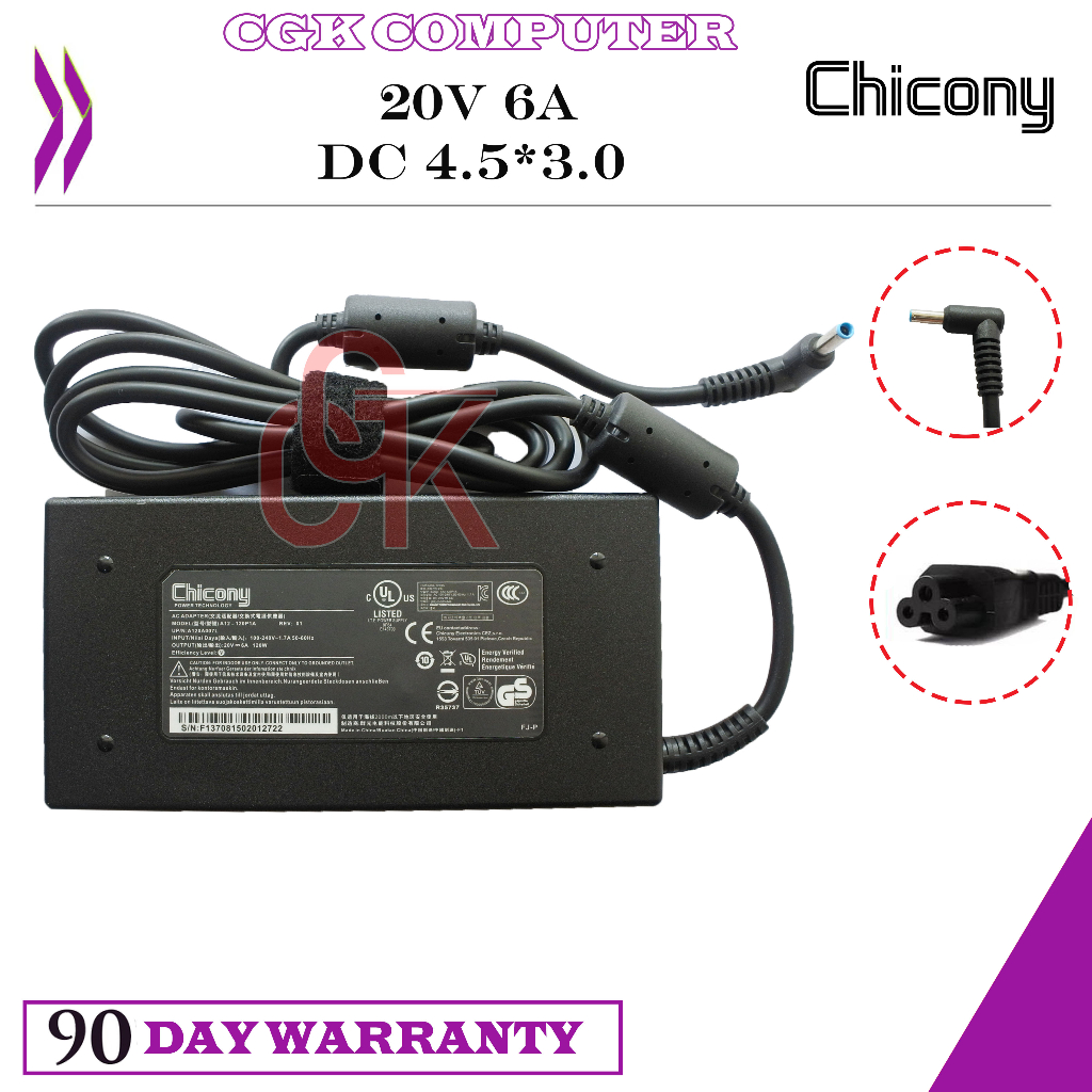 Adaptor Charger Laptop CHICONY A12-120P1A MSI GF63 thin 10UC 20V 6A