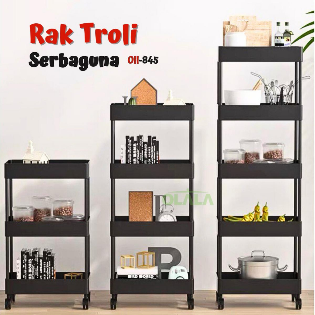 RAK DAPUR / RAK KAMAR MANDI PLASTIK SERBAGUNA ADA RODA TERSEDIA 3 SUSUN, 4 SUSUN, 5 SUSUN OLL-845 / 