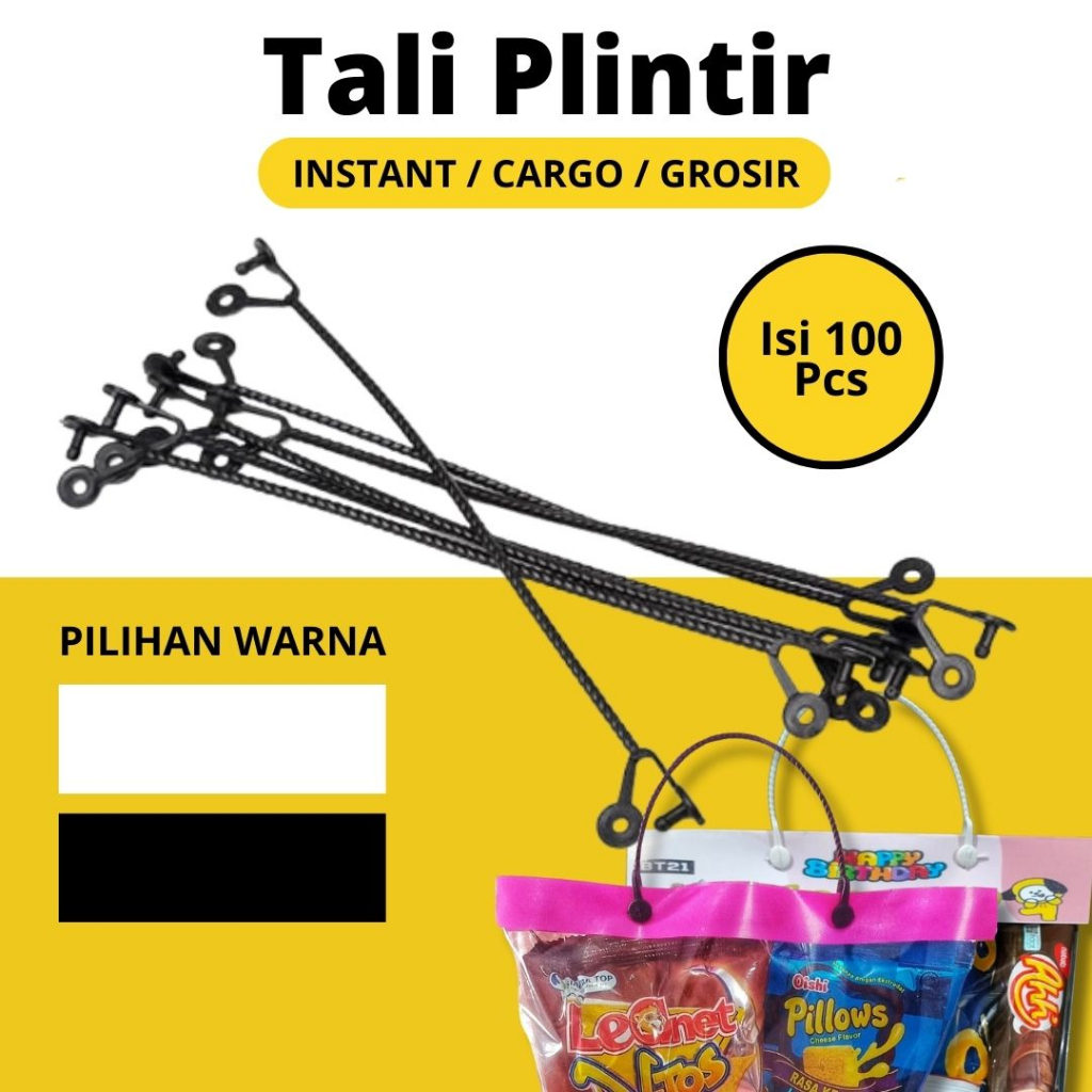 

TALI PLINTIR PEGANGAN UNTUK PLASTIK POUCH 100% INDONESIA Souvenir Tali Hitam Putih Untuk snack Camilan Panjang JINJING