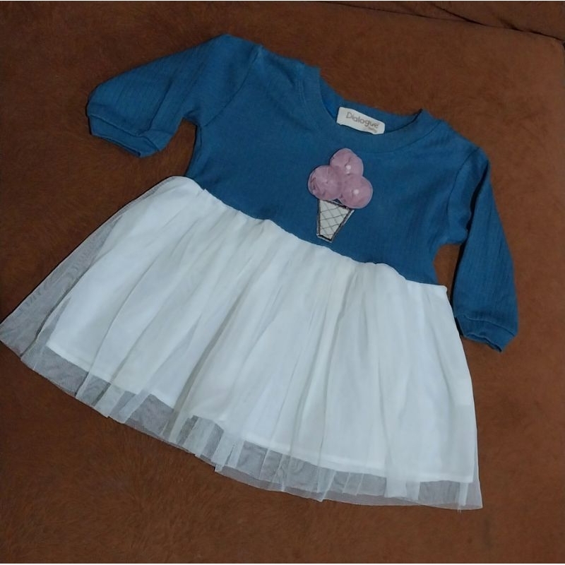 Baju Bayi PL / Gaun Bayi PL / Dress Lengan Panjang Bayi 0 - 3 bulan PreLoved