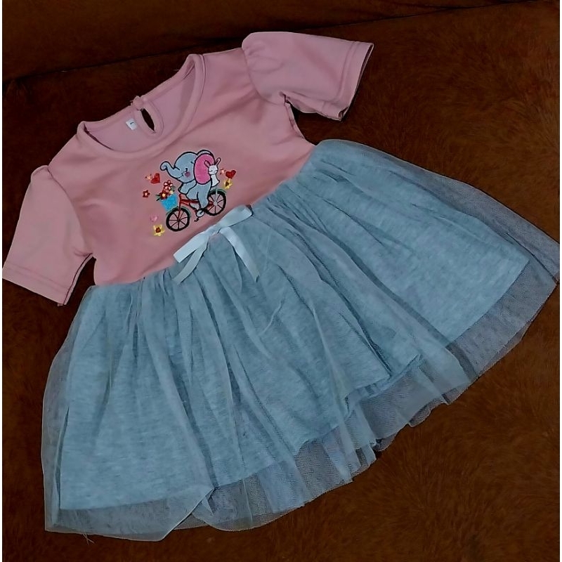 Baju Bayi PL / Gaun Bayi PL /  Dress Bayi PL / Dress Lengan Pendek  Bayi 6 - 12 bulan PreLoved