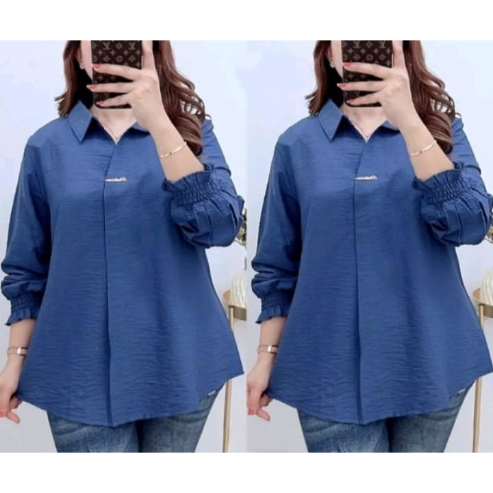 KEMEJA WANITA CRINKLE AIR FLOW PREMIUM TERBARU / ATASAN WANITA KEKINIAN / BAJU WANITA BAHAN CRINKLE 