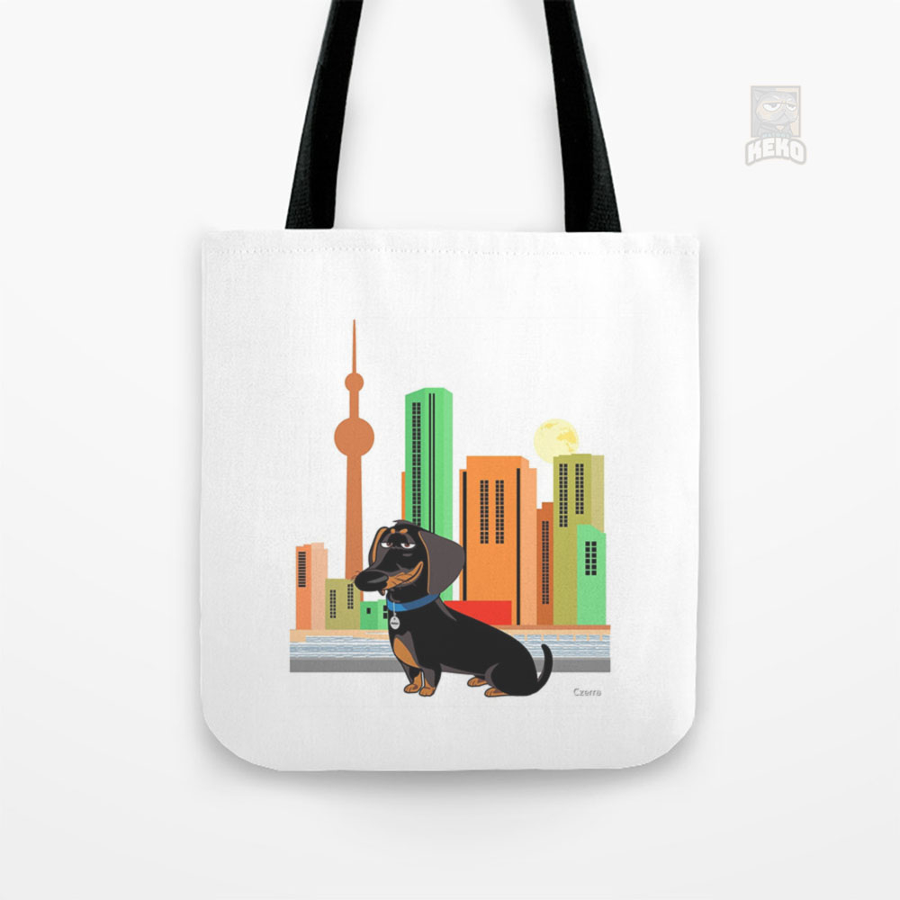 Tote Bag Kanvas Dachshund
