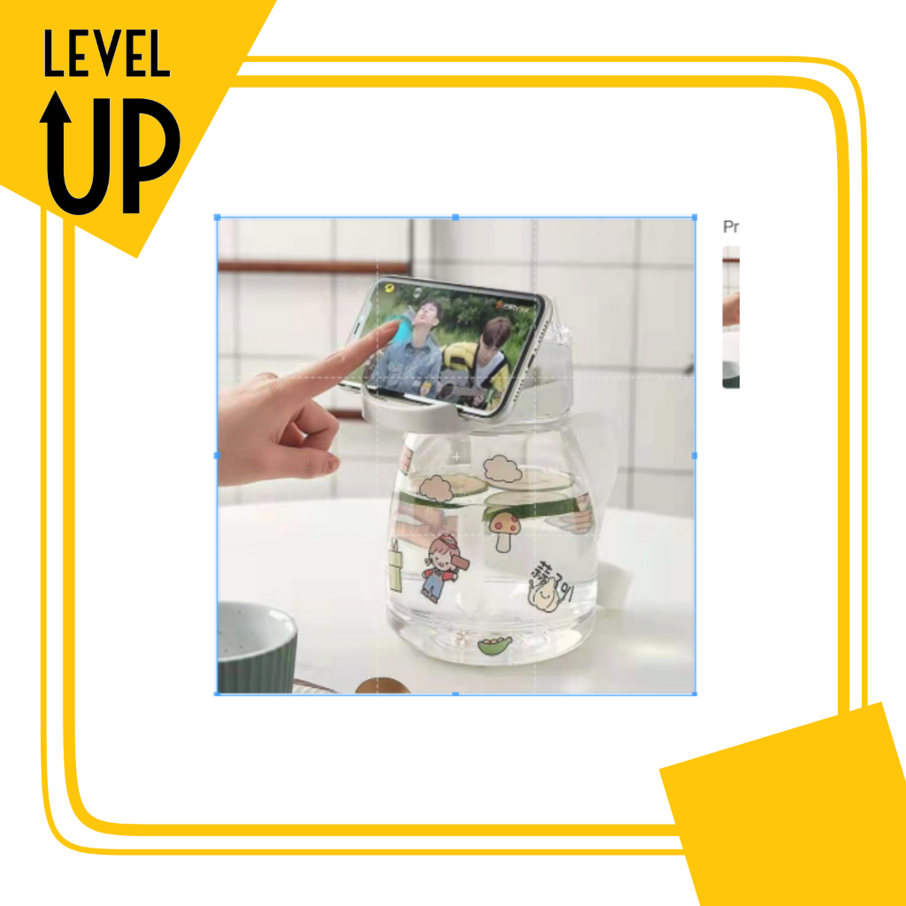 Botol Minum Anak Big Belly Children's Cup Bottle + Handle + Stiker 1100ml /  H-487-1