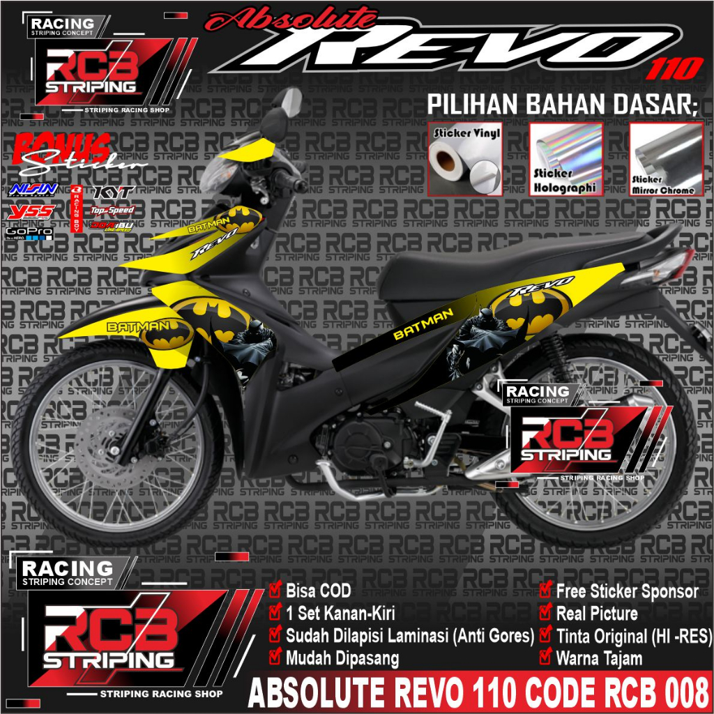 Sticker Striping Variasi Batman Revo Absolute - Striping List Variasi Revo Absolute RCB 008