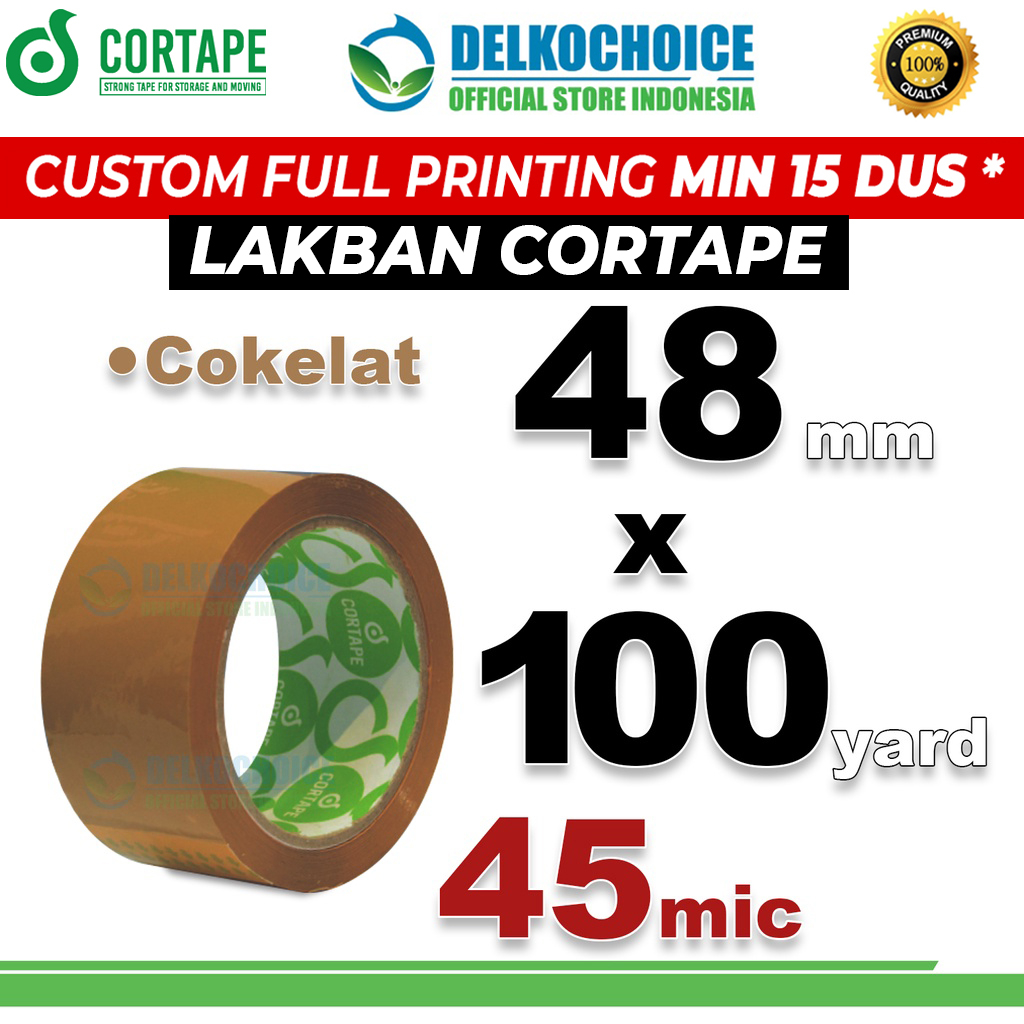

Lakban 48mm x 100yard CORTAPE COKLAT Plakban Isolasi OPP Tape / SATUAN