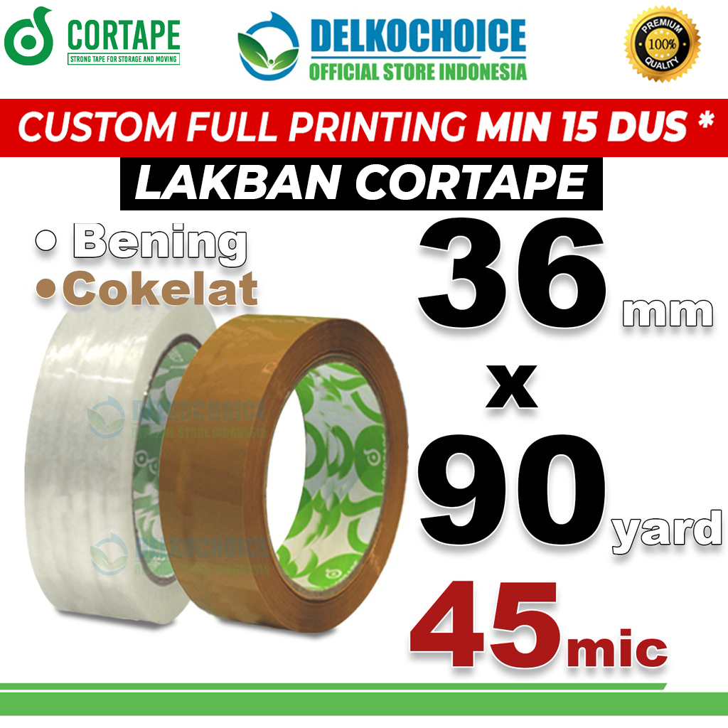 

Lakban 36mm x 90yard CORTAPE Plakban Isolasi OPP Tape TERMURAH SATUAN