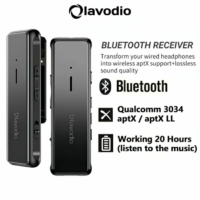 Olavodio Bluetooth 5.1 APTX APTX-LL Audio Receiver Portable Wireless Adapter 3.5mm AUX APTX APTX-LL 