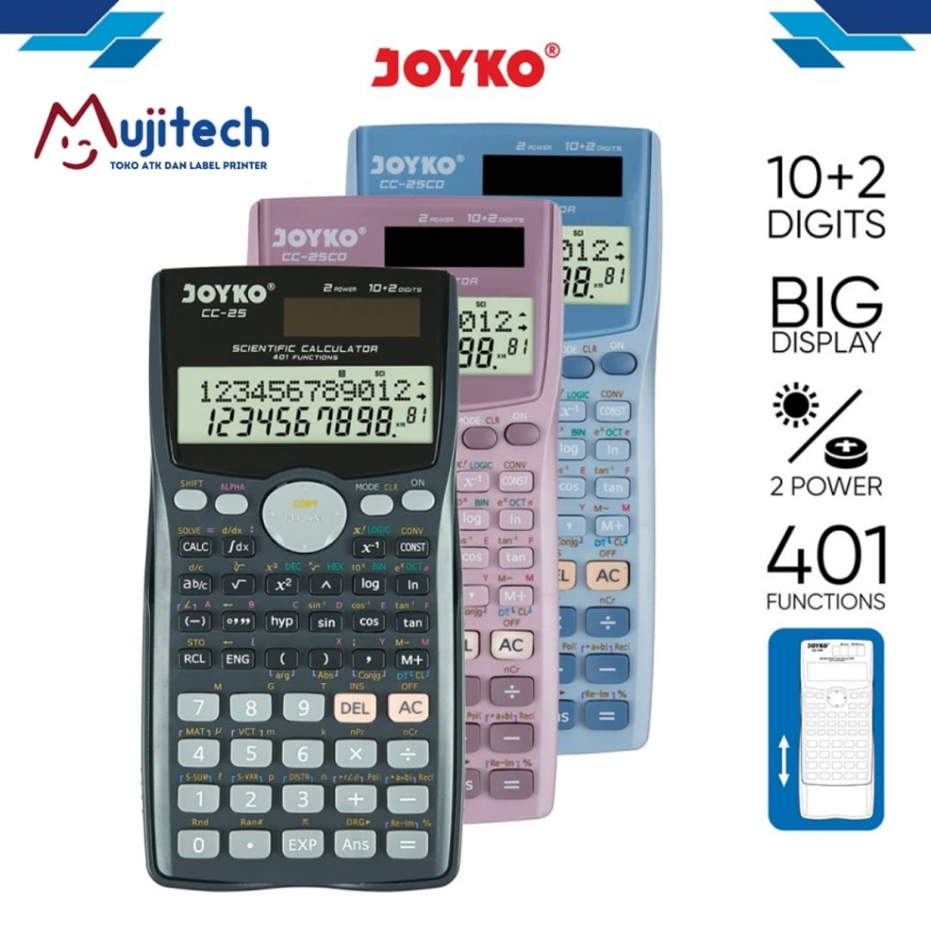 

KALKULATOR JOYKO CC 25CO SCIENTIFIC 401 FUNCTIONS CALCULATOR CC25CO CC 25