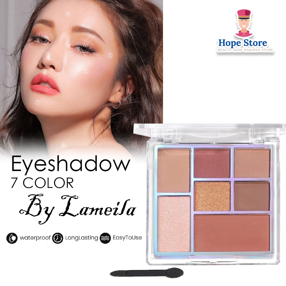 Eyeshadow Lameila 7 Warna Highlighter Sakura City Pallete Tahan Lama