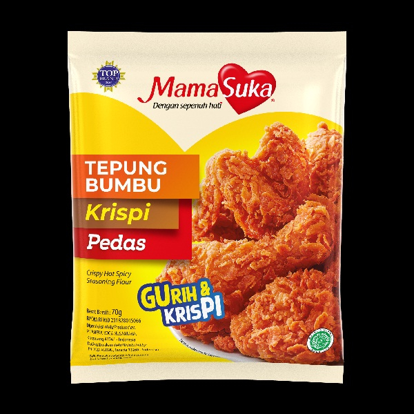 

TEPUNG BUMBU KRISPI PEDAS MAMASUKA 70GR CRISPY HOT SPICY SEASONING