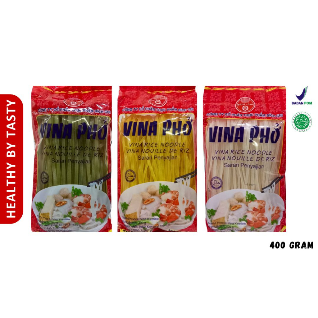 

Vina Pho Rice Noodle Vietnam Vina Kwetiaw Mie Beras 400gr halal