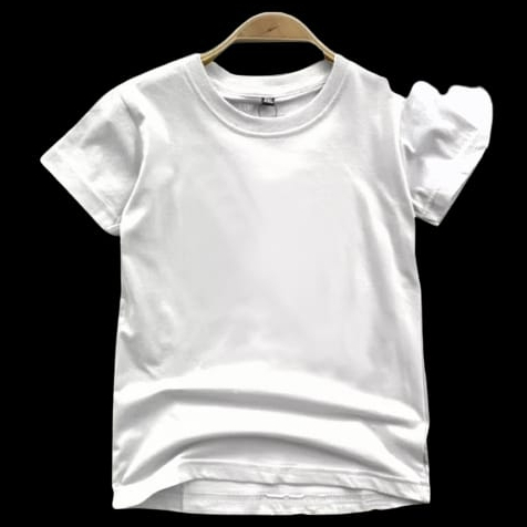 BAJU OBLONG ANAK-ANAK POLOS WARNA PUTIH BAHAN KAOS