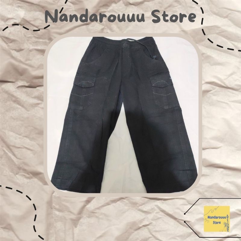 Celana Cargo Hitam Brand Garffit || (Second)