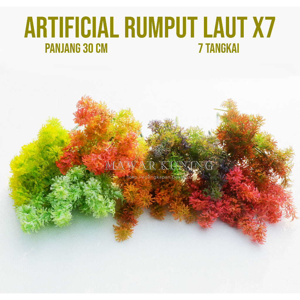 FLOPY [ 7 Tangkai ] Artificial Rumput Laut X7 / Artificial Daun Hias / Bunga Dekorasi/ Graduation / 