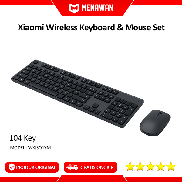 Xiaomi Mi Wireless Keyboard & Mouse Set 104 Key Combo Mouse Keyboard Tanpa Kabel Original