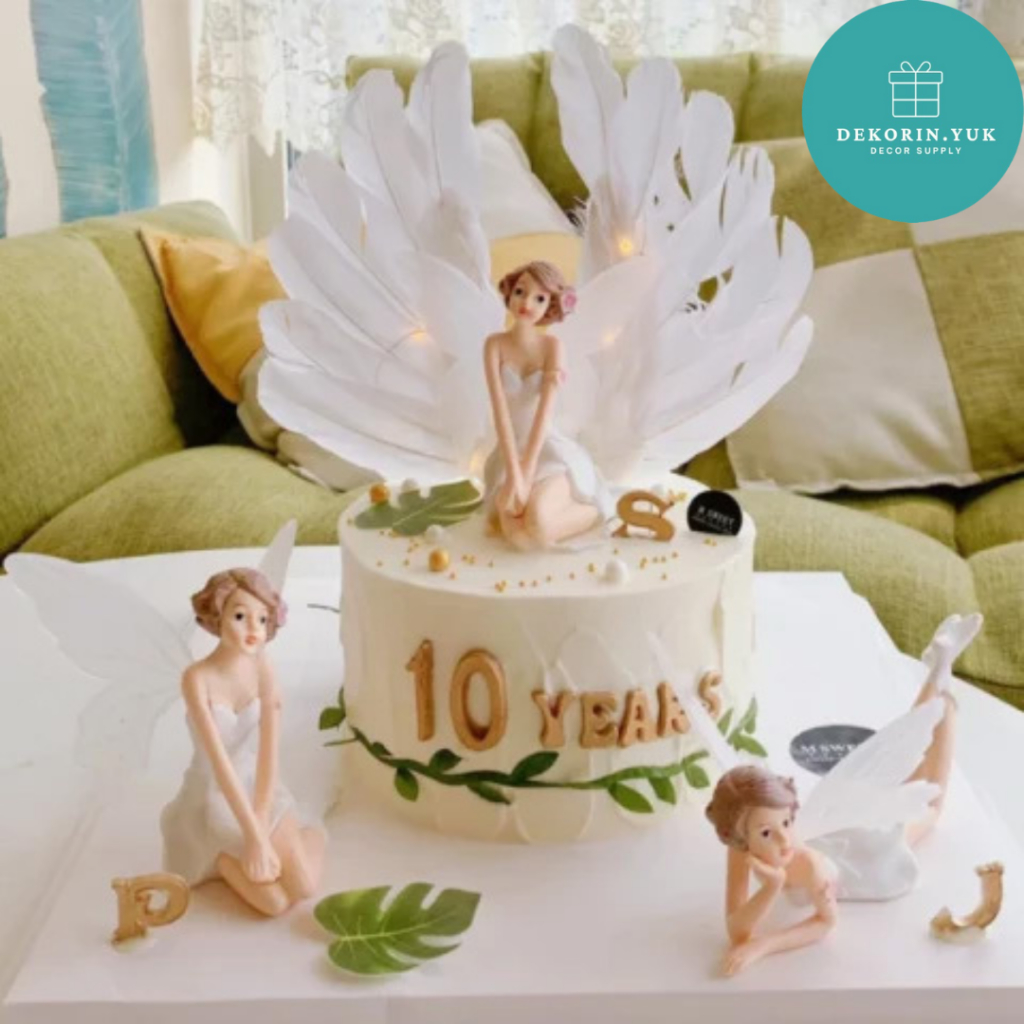 CAKE TOPPER BENTUK 3 PERI BERSAYAP / Hiasan kue ulang tahun peri / Aksesoris kue ulang tahun