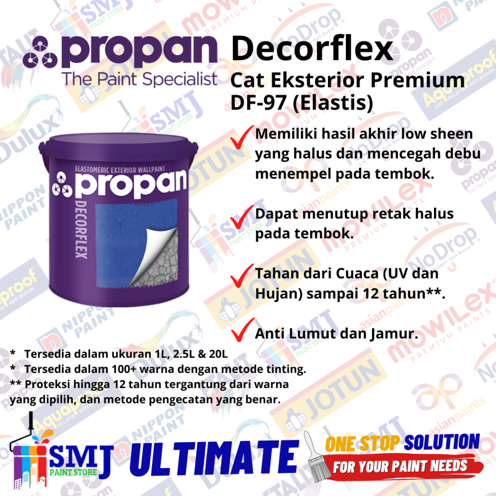 Cat Tembok Eksterior Premium PROPAN DECORFLEX DF-97 Warna Tinting 2,5L