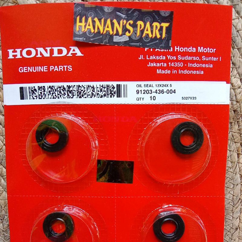 91203-436-004 OIL SEAL 12X24X5 SEAL AS WATERPUMP VARIO  VARIO 125 VARIO 150 PCX ADV ORIGINAL ASLI AH