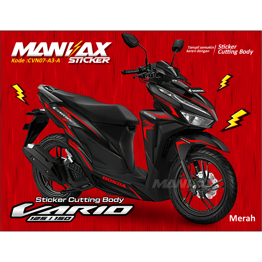 Cutting Sticker Body Honda Vario New 150 - Stiker Cutting Vario 150 - Sticker Vario New - Striping A