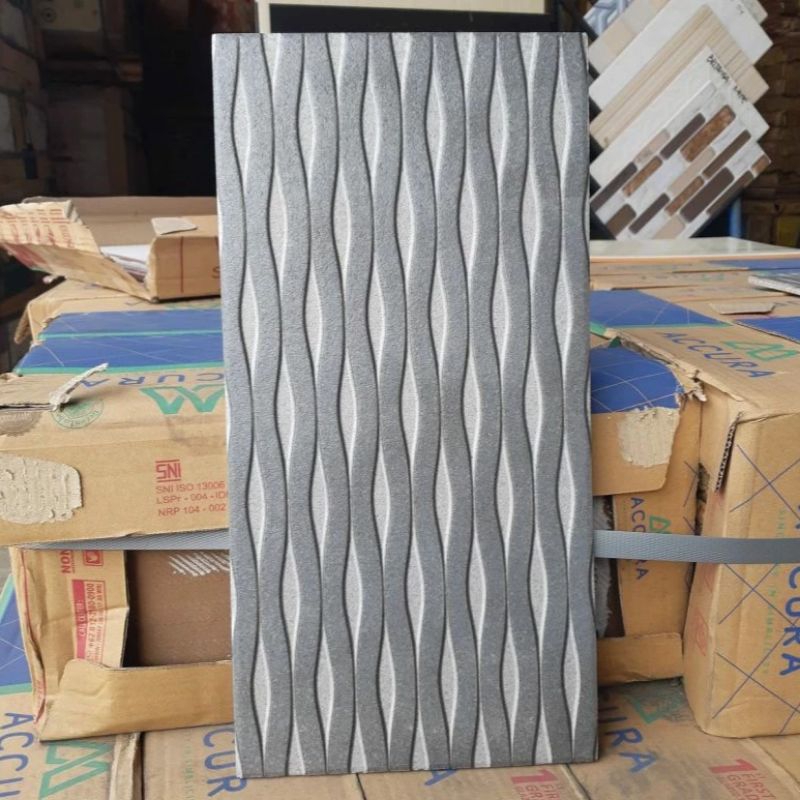 {ONGKIR DILUAR APLIKASI} Keramik Dinding Batu Alam Timbul 20x40 ATLAS GRISS Mulia