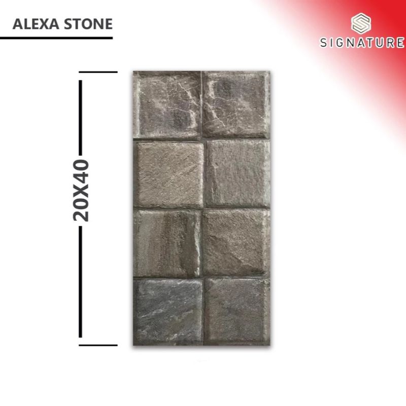 {ONGKIR DILUAR APLIKASI} Keramik Dinding Batu Alam 20x40 ALEXA STONE Mulia