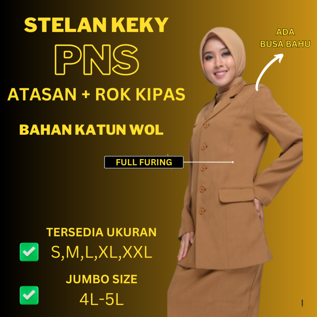 STELAN JAS PNS WANITA KEKY / BLAZER PNS WANITA LENGAN PANJANG KHAKY/ BLAZER JAS PNS WANITA LENGAN PA