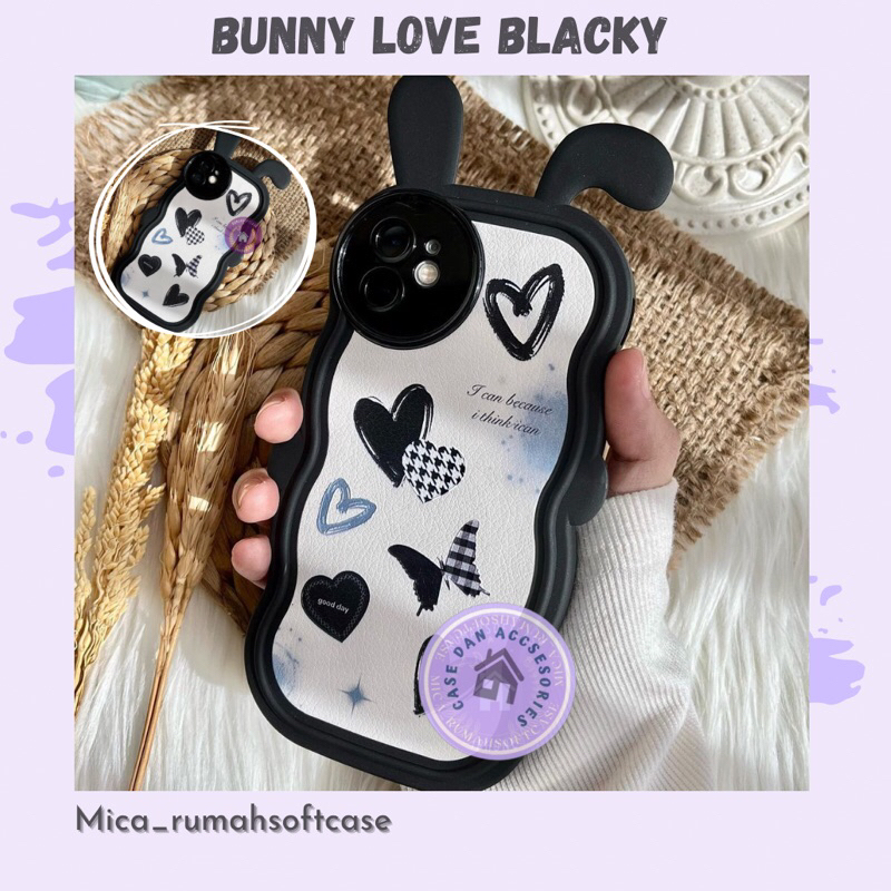 CASE BUNNY WHITE BLACK FOR IPHONE X/XS XR XSMAX 11 12 13 PROMAX