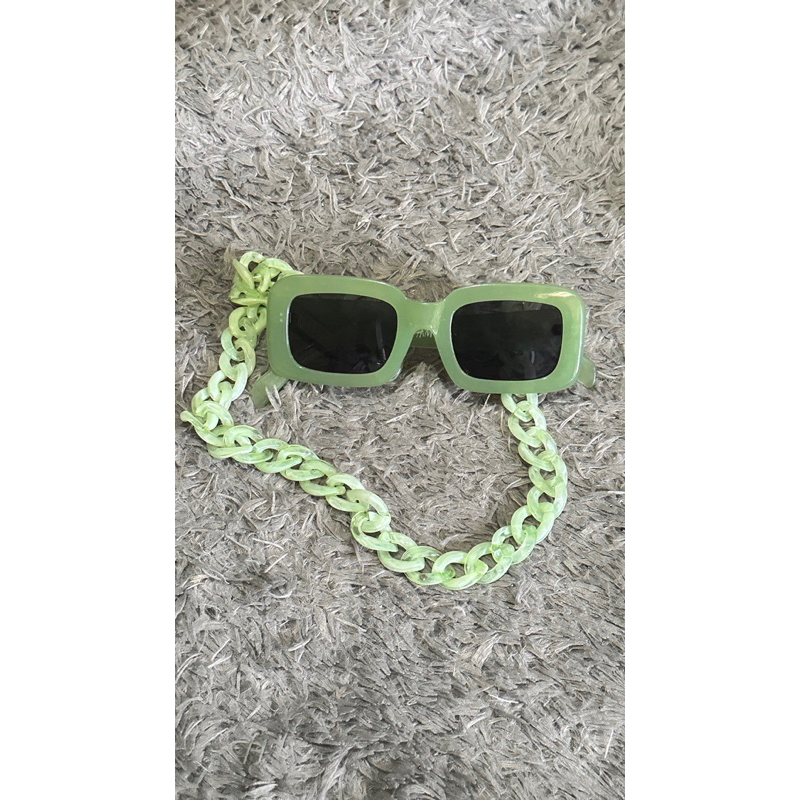 Preloved kacamata sunglasses h&m hijau neon
