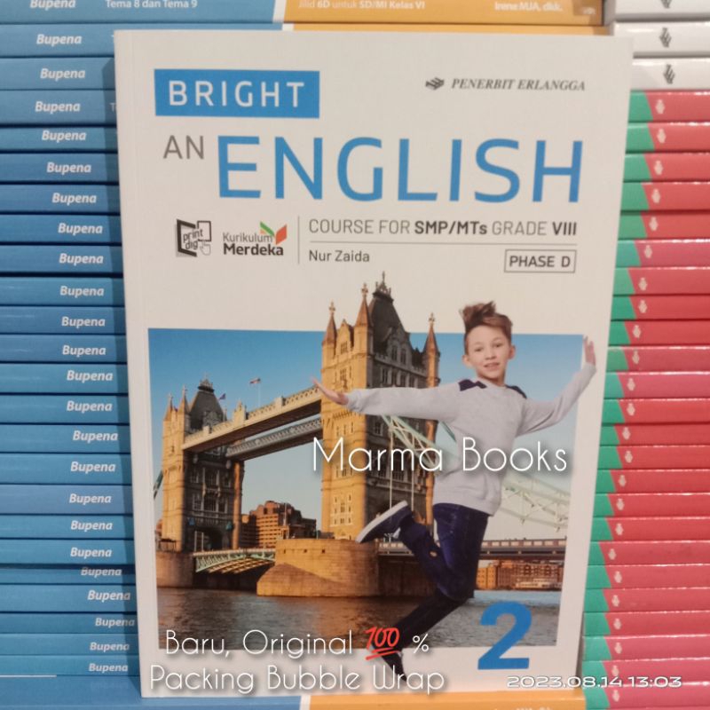 Bright An English Kelas 2 SMP Kurikulum Merdeka Erlangga / Bahasa Inggris kelas 2 SMP