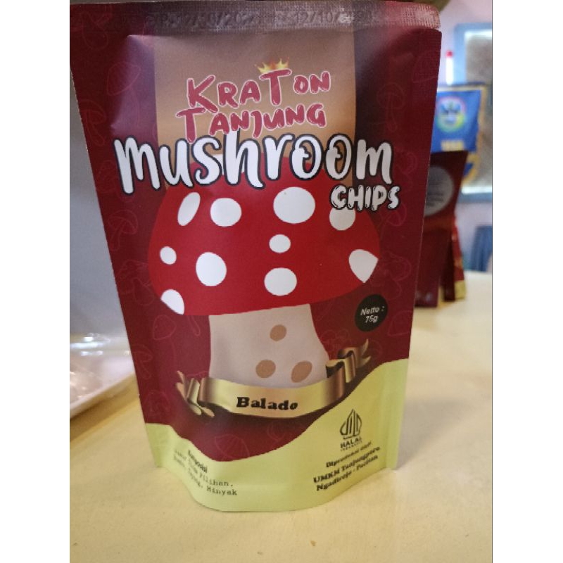 

Mushroom Chips Kraton Tanjung - Keripik Jamur Kraton Tanjung Rasa Balado