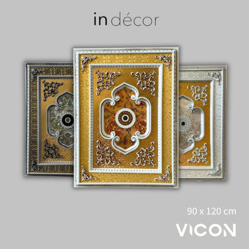 INDECOR VICON FITTING LAMPU ORNAMEN PERSEGI PANJANG 90 X 120CM / PITING LAMPU ORNAMEN BESAR UKURAN 9