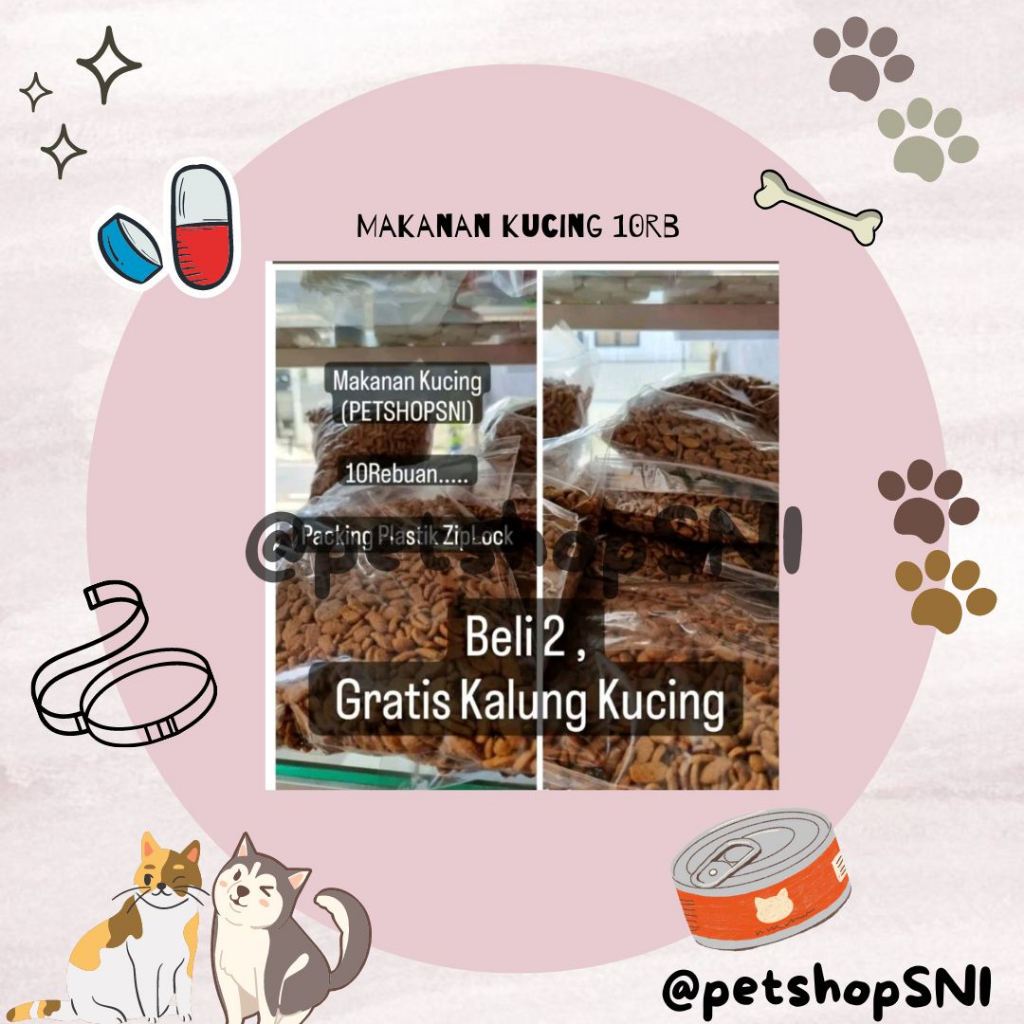 (BELI 2, GRATIS KALUNG KUCING) Makanan Kucing 10rban