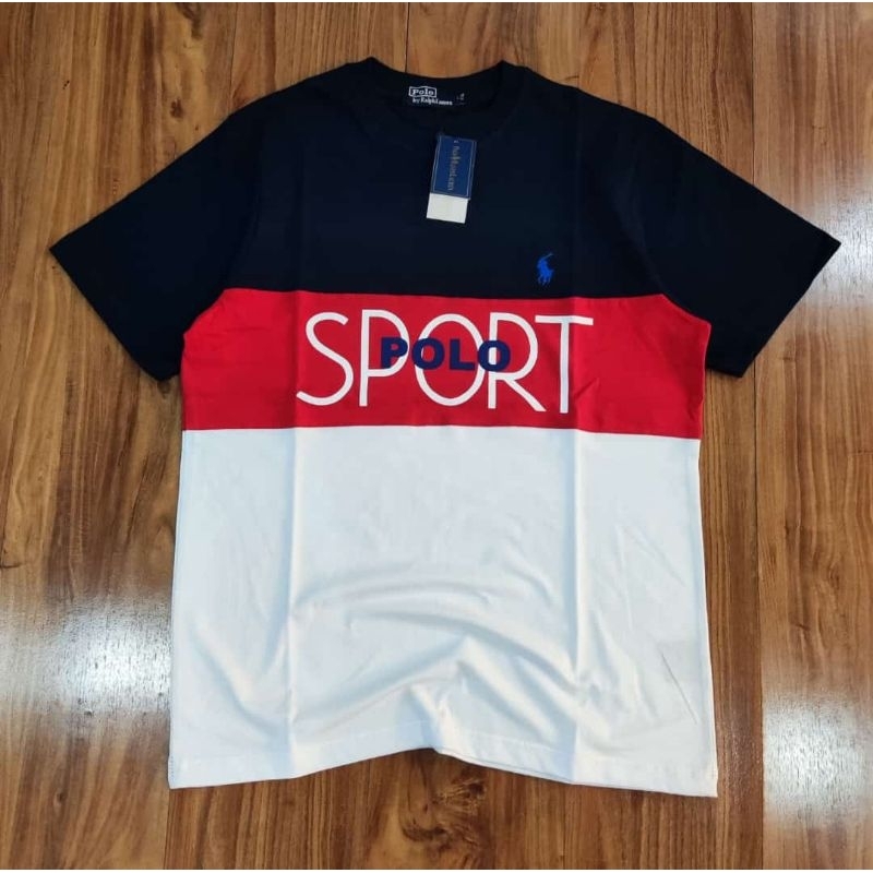 Kaos / Tshirt Branded kombinasi warna Navy Merah Putih