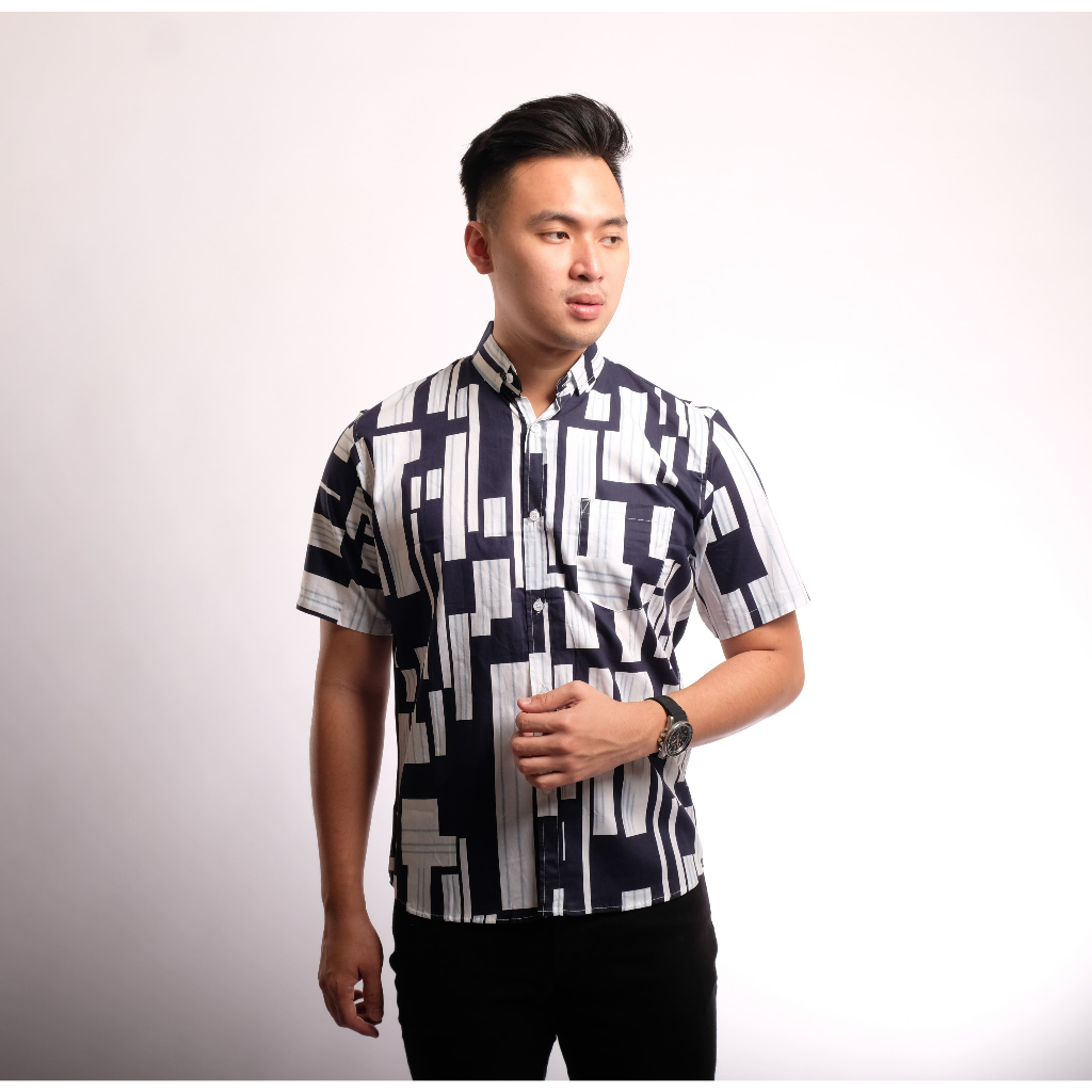 KYBOST VERTUCCI Kemeja Pria Mens Lengan Pendek Motif VTC034
