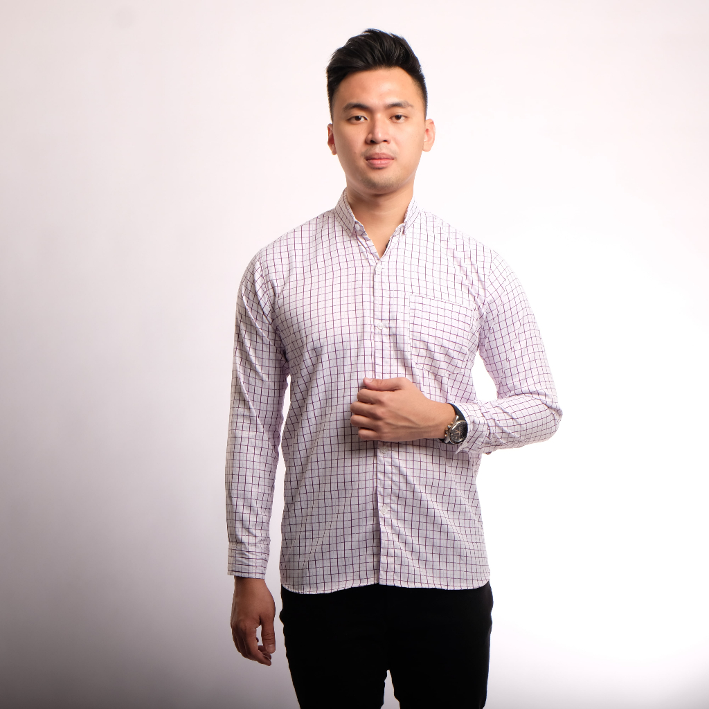 KYBOST VERTUCCI Kemeja Pria Mens Lengan Panjang Pendek Motif Garis VTC031