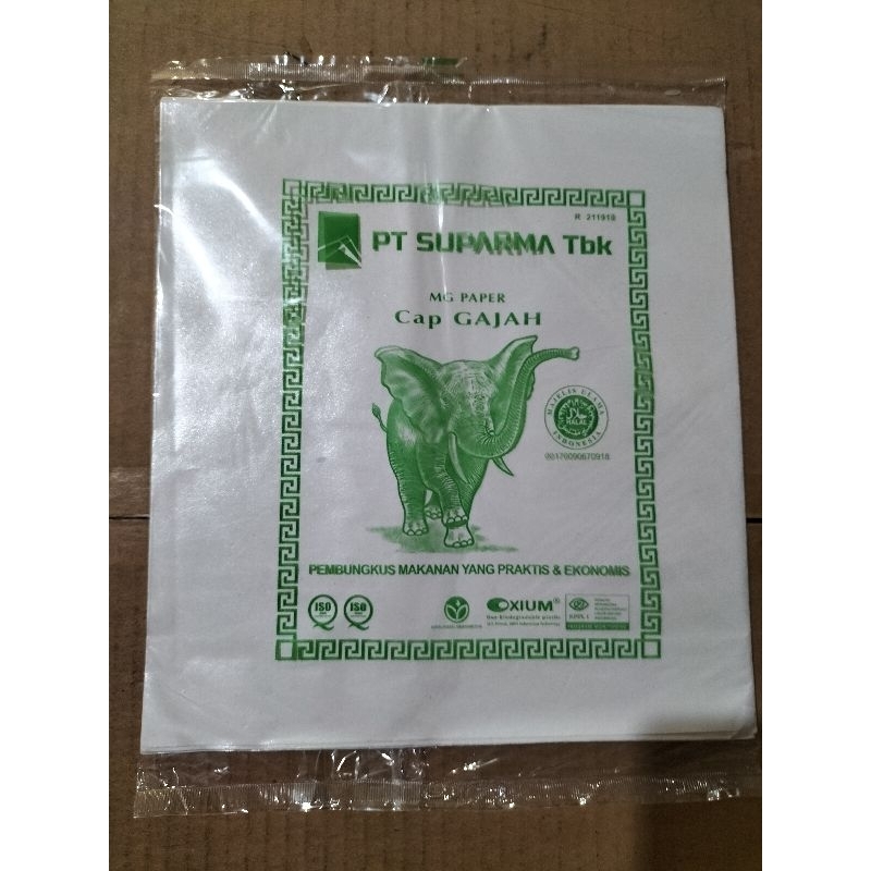 

Kertas Pembungkus Nasi Gajah Paper Rice MG Paper 25 x 27 Isi 100 Lembar