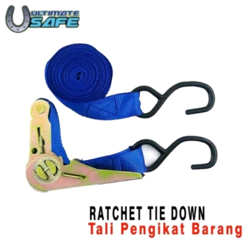 RACHET TIE DOWN 1 inchi X 5 meter TALI KREK SOUND SISTEM MINIATUR TALI CARGO LASHING TRACK TREK BELT
