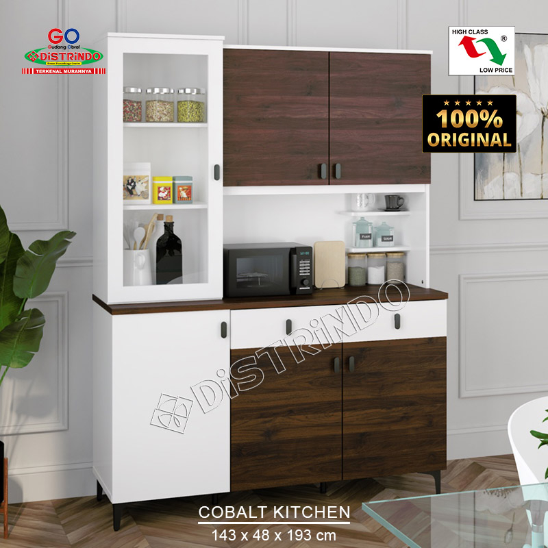 DISTRINDO Lemari Dapur Kitchen Kabinet Kayu Mewah Tebal dan Kokoh