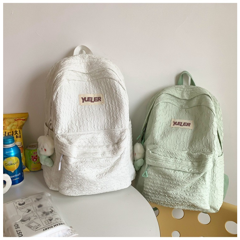 Mores Tas Ransel Laptop Wanita Pastel Siyon Korean Nilon backpack Import polos Tas sekolah Crepe laptop lucu kuliah remaja