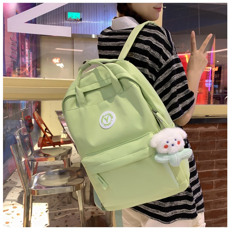 Mores Tas Ransel Laptop Wanita Pastel SIMA Korean Nilon backpack Import polos Tas sekolah lucu kuliah remaja