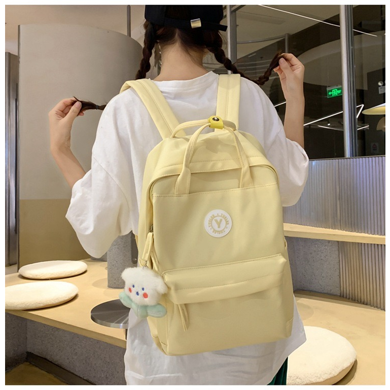 Mores Tas Ransel Laptop Wanita Pastel SIMA Korean Nilon backpack Import polos Tas sekolah lucu kuliah remaja