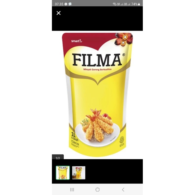 

Minyak goreng filma 1 ltr